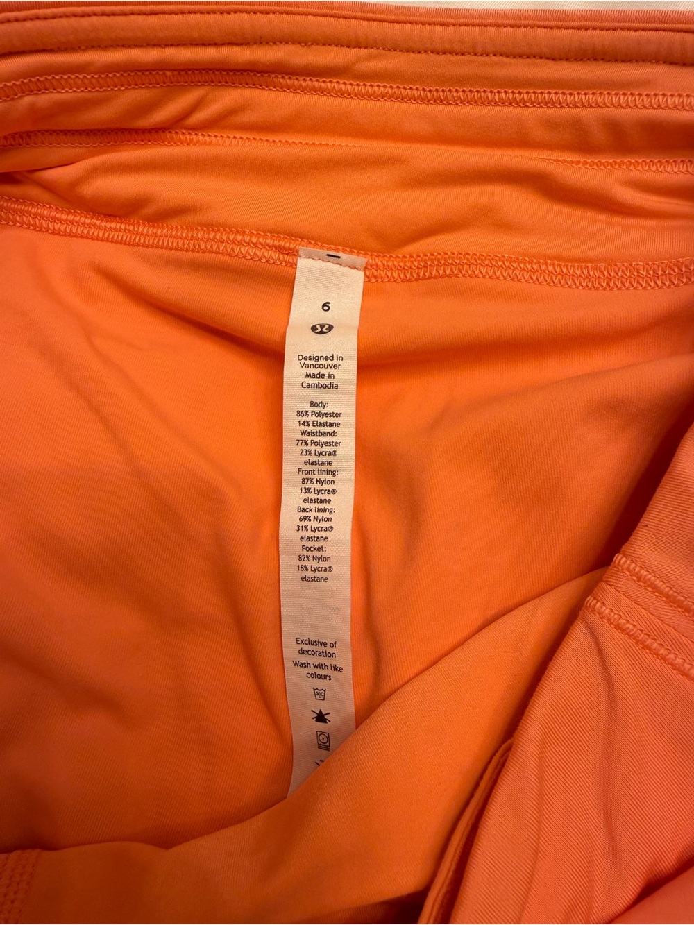 lululemon athletica Orange Performance Skort - Picture 5 of 5